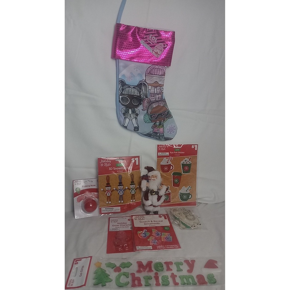 LOL Suprise Dolls Stocking & Stocking Stuffers Christmas Crafts& Santa Ornament - Picture 4 of 13